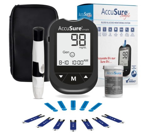 AccuSure Simple Glucometer Sugar Check Machine